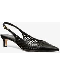 MICHAEL Michael Kors - Michael Kors Amara Laser-Cut Leather Slingback Pump - Lyst