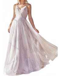 Cinderella Divine - Pleated Bodice A-Line Glitter Gown - Lyst