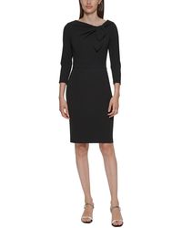 Calvin Klein - Three Quarter Sleeve Mini Wear To Work Dress - Lyst