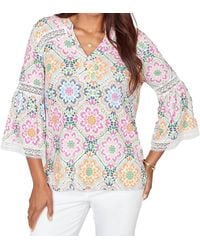 Ruby Rd. - Floral Medallions Top - Lyst