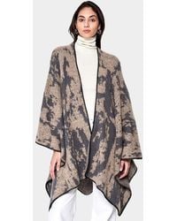 TRUEDAMES - Abstract Patterned Ruana Poncho - Lyst