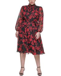 Jessica Howard - Plus Floral Print Mid Calf Midi Dress - Lyst