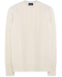 Drumohr - Cable-Knit Crewneck Sweater - Lyst