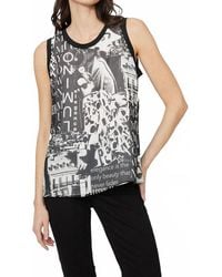 FRANK LYMAN - Graphic Print Sleeveless Pullover Top - Lyst