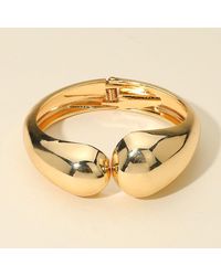 Fashnzfab - Bold Metal Sculptural Hinged Bangle Bracelet - Lyst