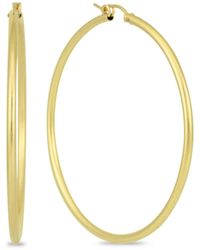 MAX + STONE - 14k Yellow 2mm Thick Tube Hoop Earrings - Lyst