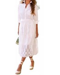Frank & Eileen - Grace Midi Eyelet Midi Dress - Lyst