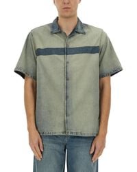 DIESEL - Short-Sleeved Relaxed Fit Shirt With Contrasting Stripe - Lyst