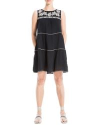Max Studio - Embroidered Short Dress - Lyst