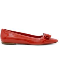Ferragamo - Barabou Patent Leather Ballet Flats - Lyst