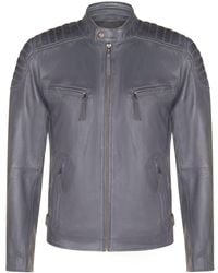 Infinity Leather - Leather Quilted Biker Jacket - Lyst