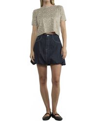 Aaron & Amber - Denim Bubble Mini Skirt - Lyst