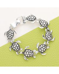 Fashnzfab - Metal Turtle Link Magnetic Bracelet Antique - Lyst