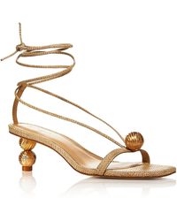 Cult Gaia - Mindy Woven Embellished Strappy Sandals - Lyst