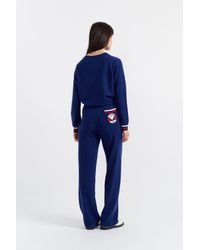 Chinti & Parker - Wool-Cashmere Snoopy Nautical Wide-Leg Track Pants - Lyst