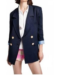 Smythe - Oversized Double Breasted Button Front Blazer - Lyst