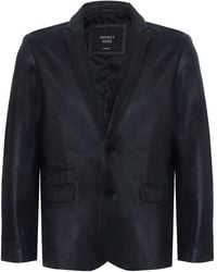 Infinity Leather - Slim 2 Button Leather Blazer Jacket-London - Lyst