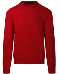 Polo Ralph Lauren - Cable Knit Round Neck Sweater - Lyst