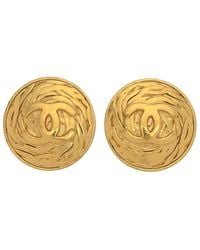 Chanel - Plated Cc Logo Clip-on Earrings (authentic Pre-owned) - Lyst