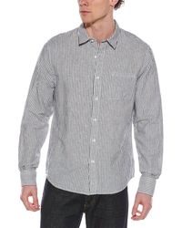 Vince - Stripe Linen-Blend Button-Down Shirt - Lyst