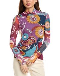 Johnny Was - Rebecca Mesh Mock Neck T-Shirt - Lyst
