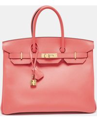 Hermès - Hermès Rose Jaipur Epsom Leather Gold Finish Birkin 35 Bag - Lyst