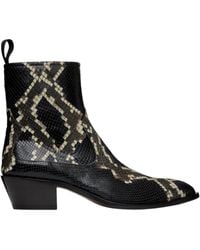 Bally - Gaiman Snake Embossed Leather Boots - Lyst