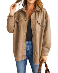 Dear Lover - Snap Button Up Suede Jacket - Lyst