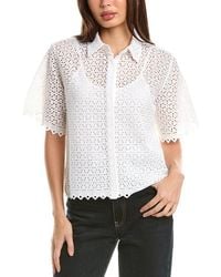 Merlette - Eyelet Cotton Button-Front Top - Lyst