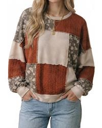 Haptics - Color Block Floral Patchwork Pullover Sweatshirt - Lyst