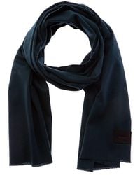 Vince - Double-Face Solid Leather-Trim Wool & Cashmere-Blend Scarf - Lyst