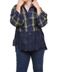 Umgee - Plaid & Checkered Frayed Top - Lyst