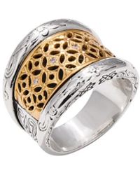 Konstantino - Classic Sterling 18k Yellow Gold & Diamond Ring Dmk1836-109 Size 7 - Lyst