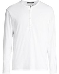 Vince - L/s Pima Cotton Henley Optic Long Sleeve T-shirt - Lyst