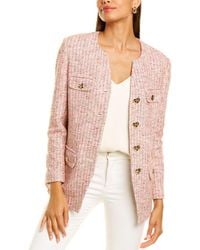 St. John Boucle Space-dyed Tweed Jacket - Pink