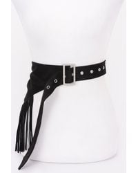 Fashnzfab - Faux Suede Fringe Belt - Lyst