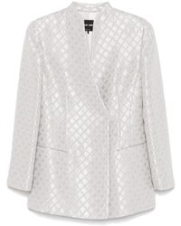 Giorgio Armani - Light Double-Breasted Jacket With Sequin Embellishment - Lyst