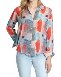 Apny - Roll Sleeve Button Up Top - Lyst
