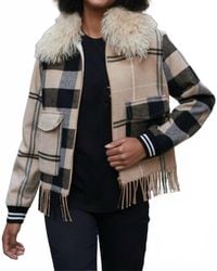 Vilagallo - Plaid Zip Bomber Jacket - Lyst