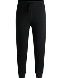 HUGO - Cotton-Terry Tracksuit Bottoms With Logo Print - Lyst