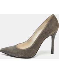 Stuart Weitzman - Metallic Lurex Fabric Pointed Toe Pumps - Lyst