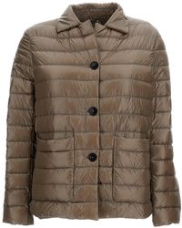 Herno - Quilted Down Jacket With Pointed Collar And Cropped Silhouette - Lyst