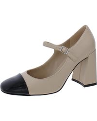 Marc Fisher - Charine Faux Leather Toe Cap Mary Jane Heels - Lyst