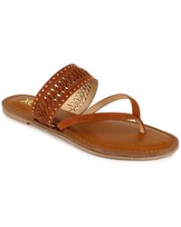 Xoxo - Robby Faux Leather Flat Thong Sandals - Lyst