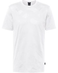 BOSS - Tiburt 355 100- Jacquard Logo Short Sleeve Cotton T-shirt - Lyst