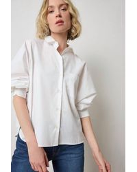 Lilla P - Dolman Sleeve Button Down Top - Lyst