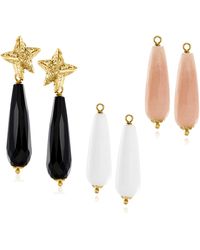 Ross-Simons - Italian Multi-gemstone Jewelry Set: Interchangeable . Cz Star Drop Earrings In 18kt Gold Over Sterling - Lyst