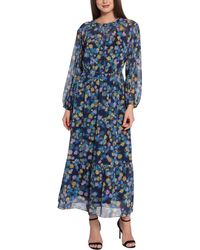 Maggy London - Floral Ruched Maxi Dress - Lyst