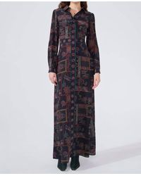 Hayley Menzies - Aida Long Sleeve Silk Maxi Dress - Lyst