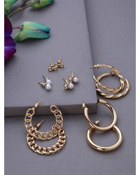 SOH - Pack Of 3 Plated Trendy Earrings - Lyst